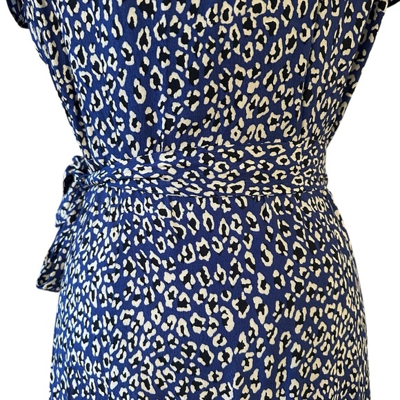 NWT Free People | Women's Blue White Animal Leopard Print Wrap Maxi Dress Size M - Picture 9 of 12